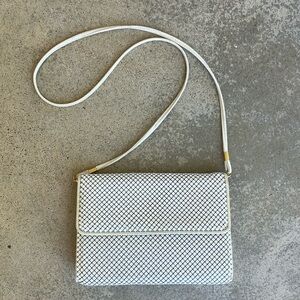 VTG Whiting & Davis White Metallic Mesh Convertible Purse